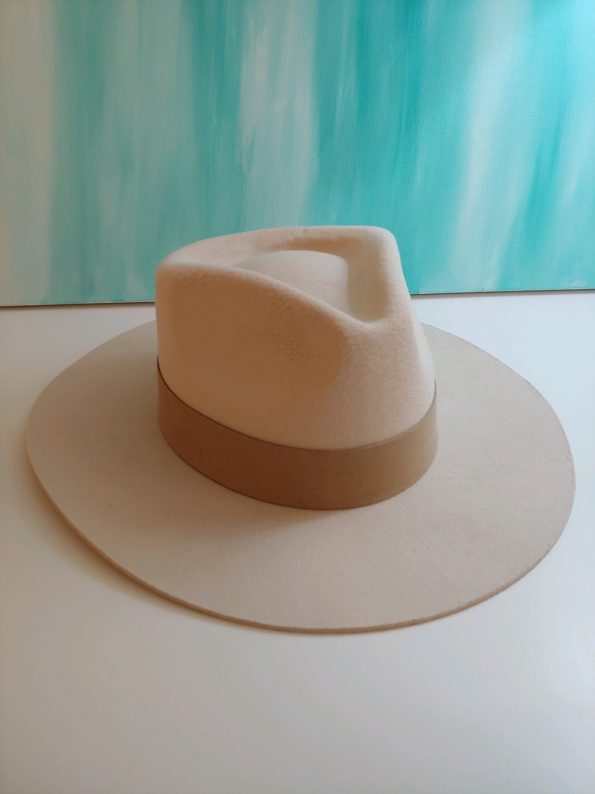 Teresa Foglia Women's Wide-Brim Felt Fedora Hat In Light Beige
